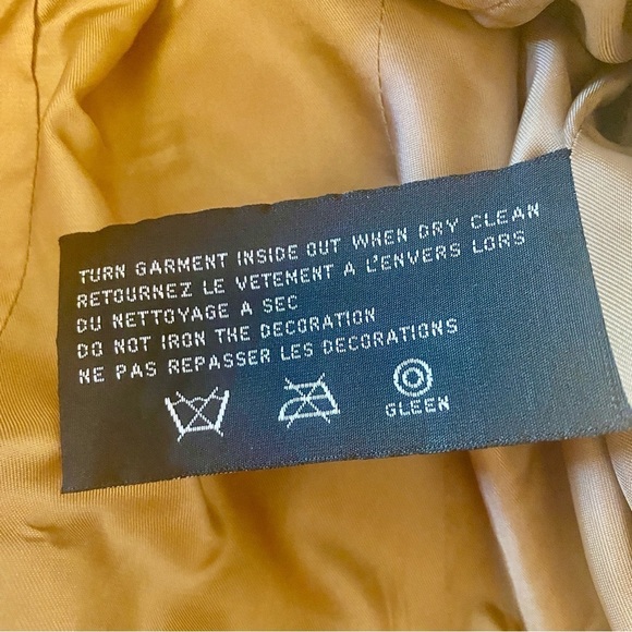 Tribal Suede Tan Leather Jacket With Gold Sequin & Beaded Trim, Womens size 10 - Picture 14 of 16